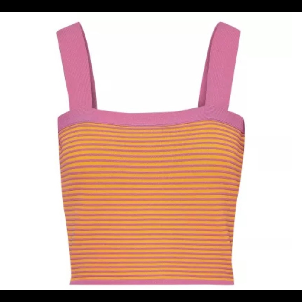 DEREK LAM 10 CROSBY CROPPED RIBBED-KNIT TOP